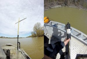 Figure 3 - Mobile radio receiver (left picture) and fixed acoustic receiver (right picture) used to locate Muskellunge. Credit : MFFP.